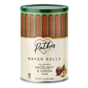 Pathos Hazelnut & Cocoa Wafer Rolls Treats 12/14.1 Oz